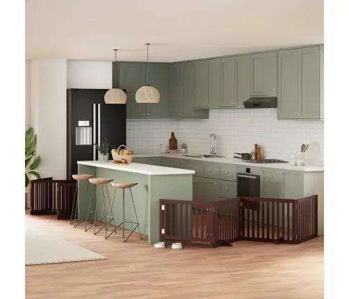 Suņu Vārti Ar Durvīm, Salokāmi, 10 Paneļi, 800 Cm, Papeles Koks Vidaxl