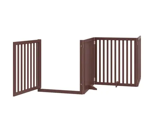 Kokkupandav Koeravärav Uksega, 8 Paneeli, Pruun 640 cm Pappel