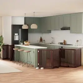 Suņu Vārti Ar Durvīm, Salokāmi, 10 Paneļi, 800 Cm, Papeles Koks Vidaxl