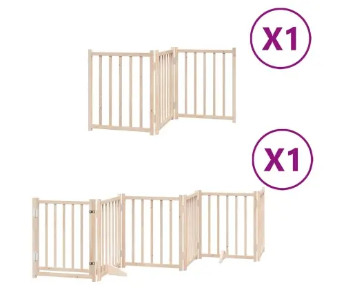 Suņu Vārti Ar Durvīm, Salokāmi, 9 Paneļi, 450 Cm, Papeles Koks Vidaxl