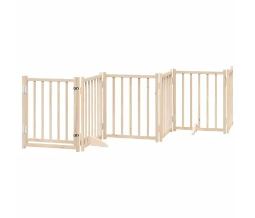 Suņu Vārti Ar Durvīm, Salokāmi, 9 Paneļi, 450 Cm, Papeles Koks Vidaxl