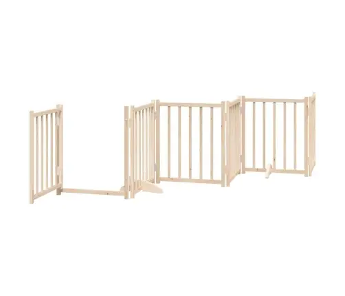 Suņu Vārti Ar Durvīm, Salokāmi, 9 Paneļi, 450 Cm, Papeles Koks Vidaxl