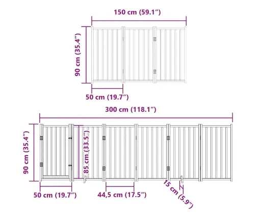 Varteliai Šunims Su Durimis, 12 Segmentų, 600cm Tuopa