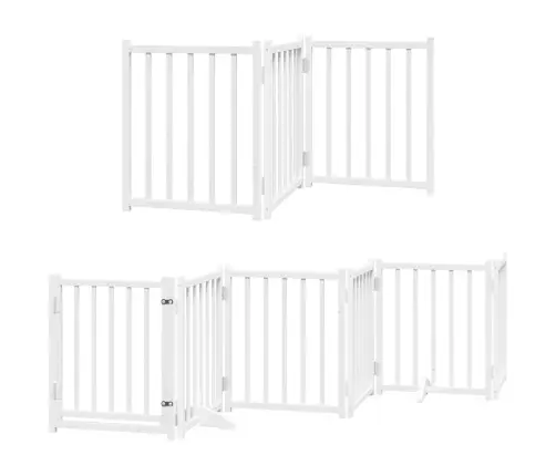 Suņu Vārti Ar Durvīm, Salokāmi, 9 Paneļi, 450 Cm, Papeles Koks Vidaxl