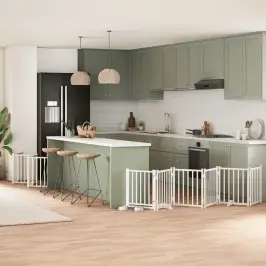 Suņu Vārti Ar Durvīm, Salokāmi, 12 Paneļi, 600 Cm, Papeles Koks Vidaxl