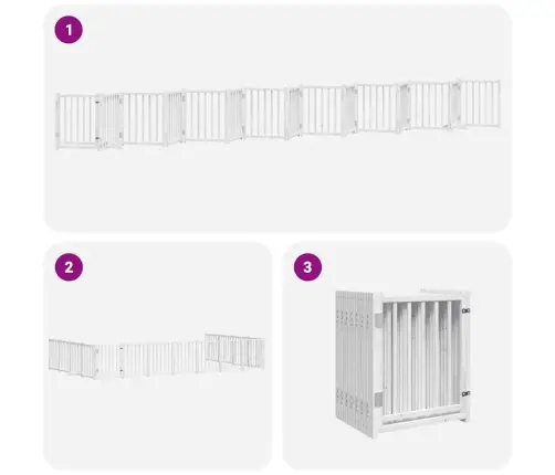 Suņu Vārti Ar Durvīm, Salokāmi, 15 Paneļi, 750 Cm, Papeles Koks Vidaxl