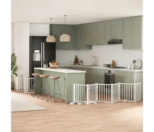 Suņu Vārti Ar Durvīm, Salokāmi, 15 Paneļi, 750 Cm, Papeles Koks Vidaxl