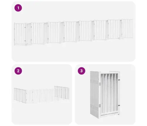 Varteliai Šunims Su Durimis, 15 Segmentų, Balti, 750cm Tuopa
