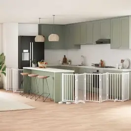 Varteliai Šunims Su Durimis, 15 Segmentų, Balti, 750cm Tuopa