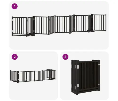 Varteliai Šunims Su Durimis, 9 Segmentai, Juodi, 450cm Tuopa