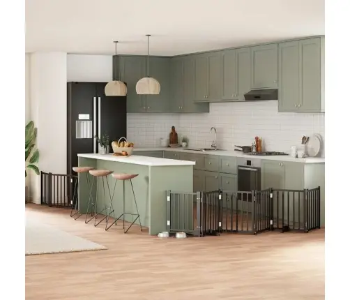 Varteliai Šunims Su Durimis, 9 Segmentai, Juodi, 450cm Tuopa