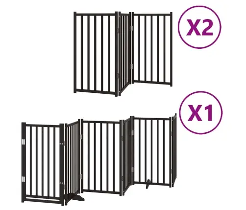 Varteliai Šunims Su Durimis, 12 Segmentų, Juodi, 600cm Tuopa