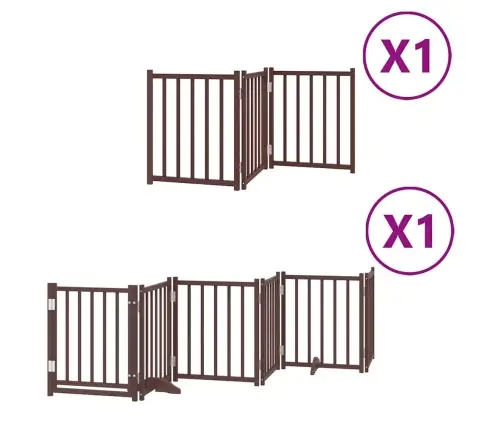Suņu Vārti Ar Durvīm, Salokāmi, 9 Paneļi, 450 Cm, Papeles Koks Vidaxl