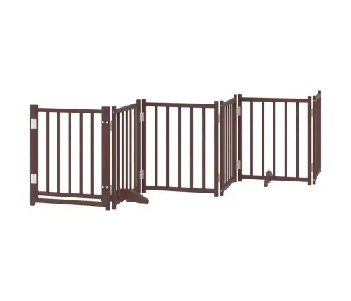 Suņu Vārti Ar Durvīm, Salokāmi, 9 Paneļi, 450 Cm, Papeles Koks Vidaxl