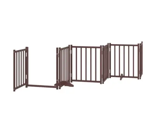 Suņu Vārti Ar Durvīm, Salokāmi, 9 Paneļi, 450 Cm, Papeles Koks Vidaxl