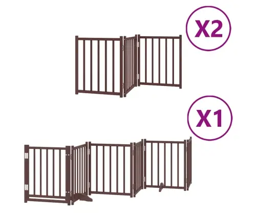 Suņu Vārti Ar Durvīm, Salokāmi, 12 Paneļi, 600 Cm, Papeles Koks Vidaxl