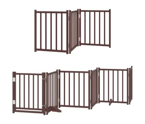 Suņu Vārti Ar Durvīm, Salokāmi, 12 Paneļi, 600 Cm, Papeles Koks Vidaxl