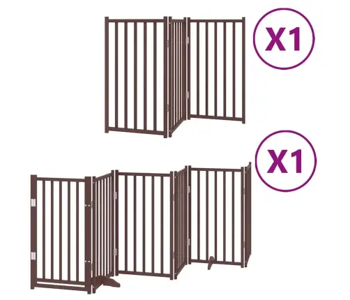 Varteliai Šunims Su Durimis, 9 Segmentai, Rudi, 450cm Tuopa