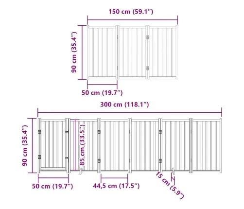 Varteliai Šunims Su Durimis, 9 Segmentai, Rudi, 450cm Tuopa