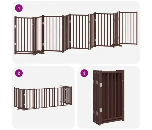 Varteliai Šunims Su Durimis, 9 Segmentai, Rudi, 450cm Tuopa