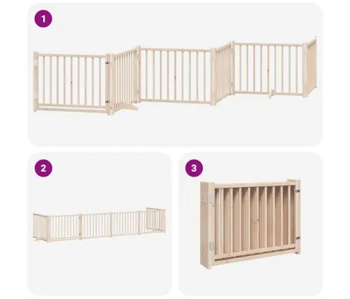 Varteliai Šunims Su Durimis, 6 Segmentai, 480cm Tuopos Mediena