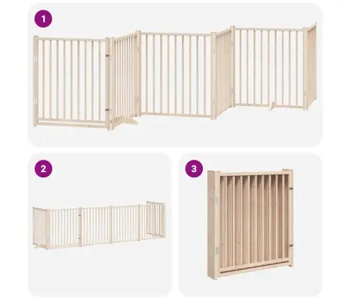 Varteliai Šunims Su Durimis, 6 Segmentai, 480cm Tuopos Mediena