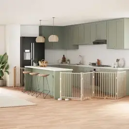 Kokkupandav Koeravärav Uksega, 8 Paneeli, 640 cm Paplipuit