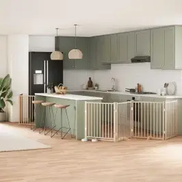 Suņu Vārti Ar Durvīm, Salokāmi, 10 Paneļi, 800 Cm, Papeles Koks Vidaxl