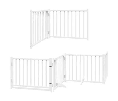 Varteliai Šunims Su Durimis, 6 Segmentai, Balti, 480cm Tuopa