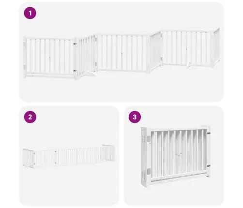 Varteliai Šunims Su Durimis, 6 Segmentai, Balti, 480cm Tuopa