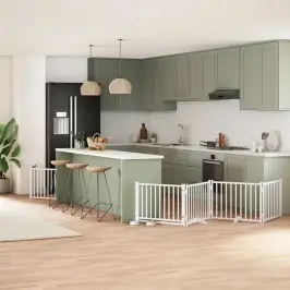 Varteliai Šunims Su Durimis, 6 Segmentai, Balti, 480cm Tuopa