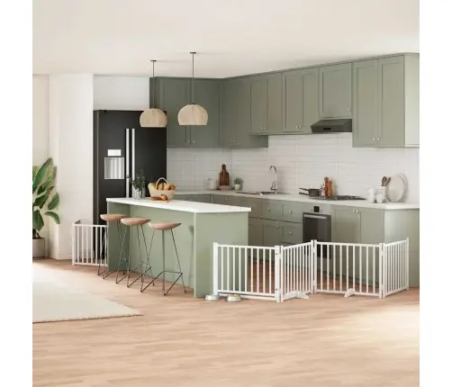 Varteliai Šunims Su Durimis, 6 Segmentai, Balti, 480cm Tuopa