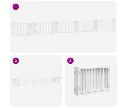 Varteliai Šunims Su Durimis, 10 Segmentų, Balti, 800cm Tuopa