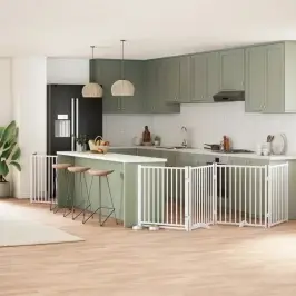 Varteliai Šunims Su Durimis, 8 Segmentai, Balti, 640cm Tuopa