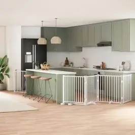 Suņu Vārti Ar Durvīm, Salokāmi, 10 Paneļi, 800 Cm, Papeles Koks Vidaxl