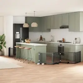 Varteliai Šunims Su Durimis, 6 Segmentai, Juodi, 480cm Tuopa