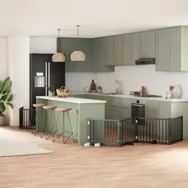 Varteliai Šunims Su Durimis, 8 Segmentai, Juodi, 640cm Tuopa