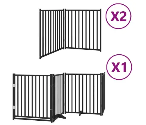 Varteliai Šunims Su Durimis, 8 Segmentai, Juodi, 640cm Tuopa