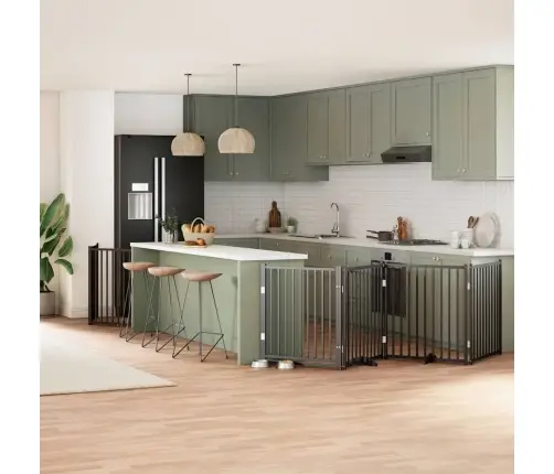 Varteliai Šunims Su Durimis, 8 Segmentai, Juodi, 640cm Tuopa