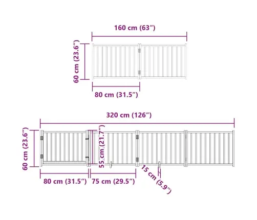Varteliai Šunims Su Durimis, 6 Segmentai, Rudi, 480cm Tuopa