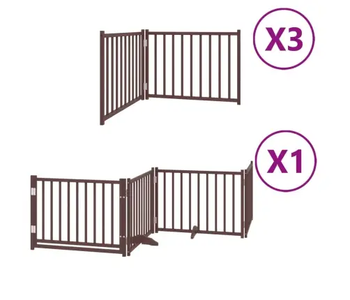 Kokkupandav Koeravärav Uksega, 10 Paneeli, Pruun 800 cm Pappel