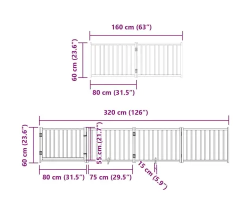 Suņu Vārti Ar Durvīm, Salokāmi, 10 Paneļi, 800 Cm, Papeles Koks Vidaxl
