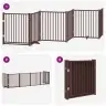 Kokkupandav Koeravärav Uksega, 6 Paneeli, Pruun 480 cm Pappel