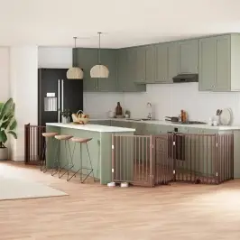 Kokkupandav Koeravärav Uksega, 6 Paneeli, Pruun 480 cm Pappel