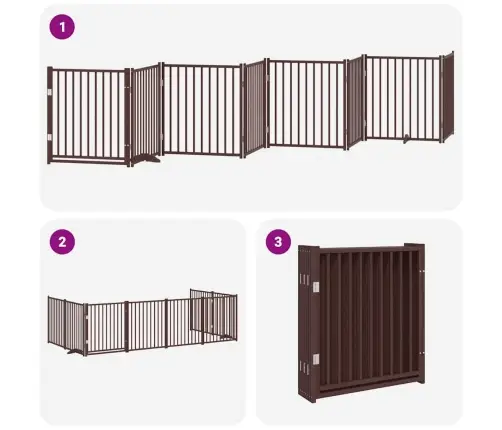 Varteliai Šunims Su Durimis, 8 Segmentai, Rudi, 640cm Tuopa