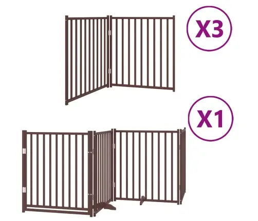 Suņu Vārti Ar Durvīm, Salokāmi, 10 Paneļi, 800 Cm, Papeles Koks Vidaxl