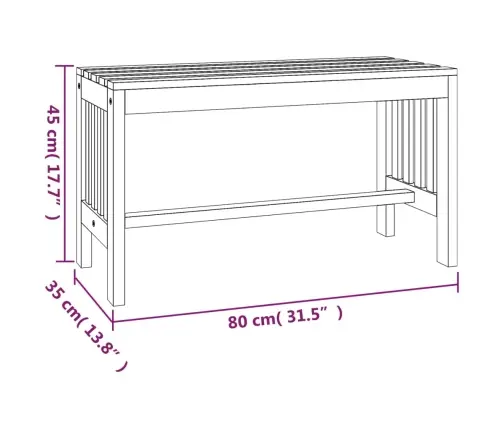 Dārza Sols, 80 Cm, Eikalipta Masīvkoks Vidaxl