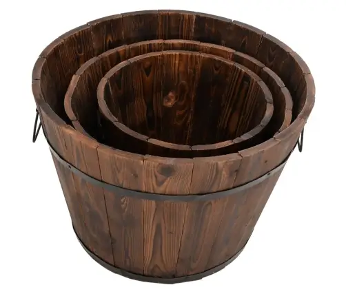 3-Osaline Puidust Taimeämbrite Komplekt, Nulupuit