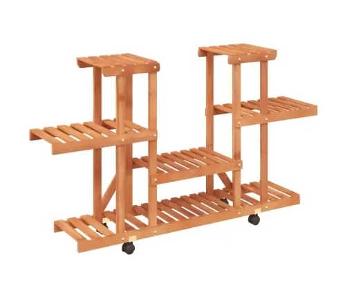 Puķu Statīvs Ar Ritenīšiem, 110X25X78 Cm , Egles Masīvkoks Vidaxl