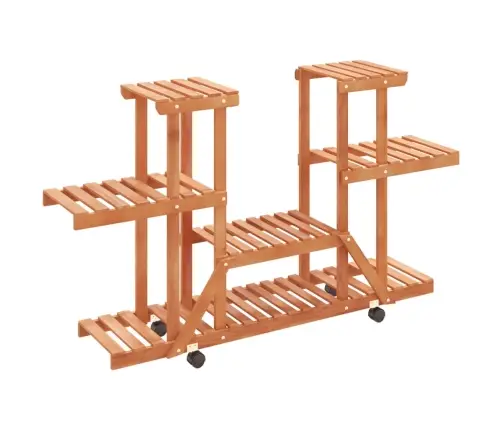 Puķu Statīvs Ar Ritenīšiem, 110X25X78 Cm , Egles Masīvkoks Vidaxl